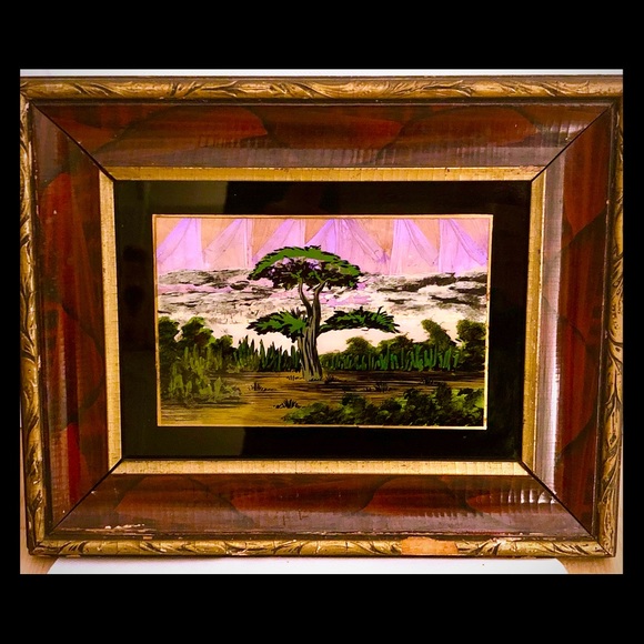 Other - *SOLD* Antique Butterfly Wings Painting